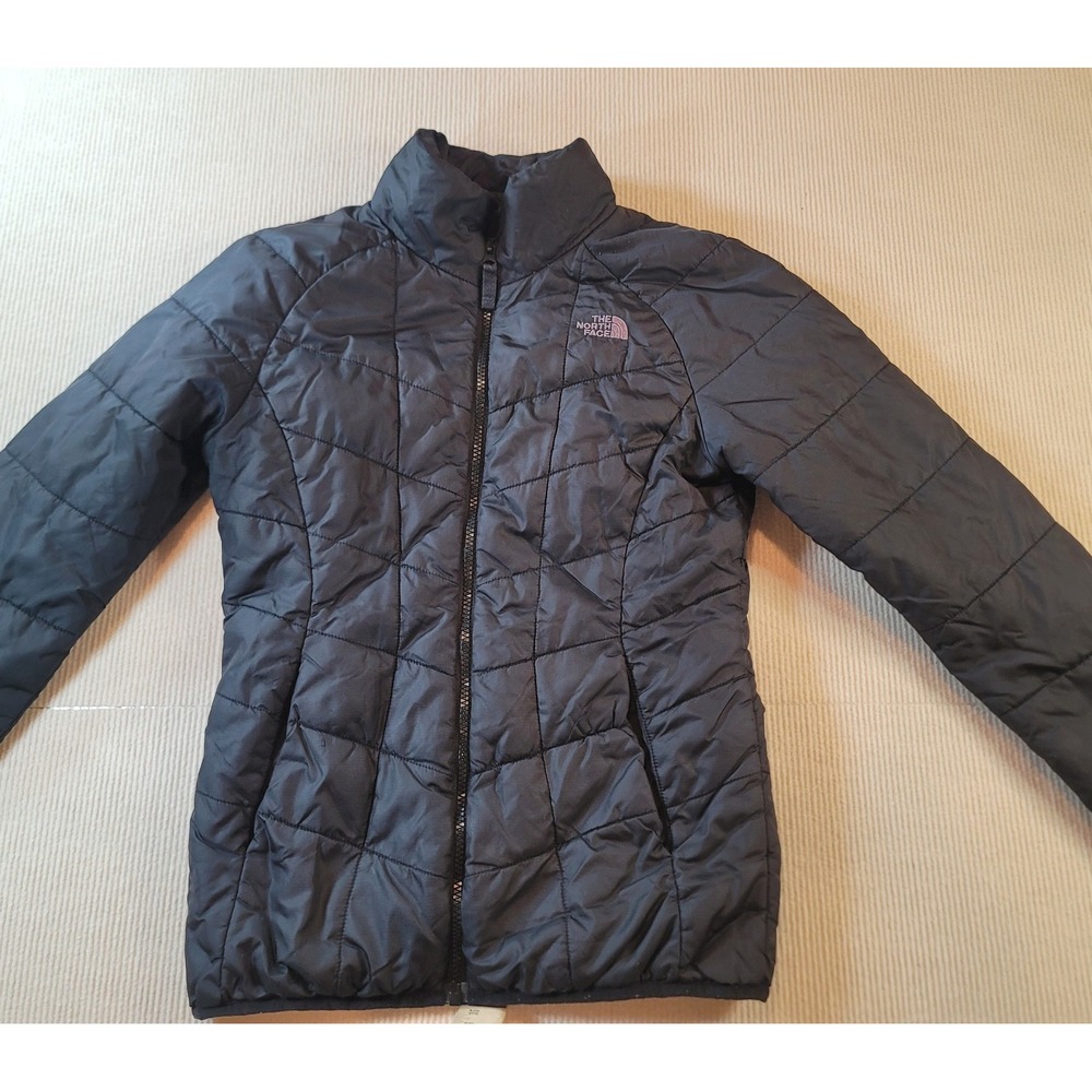 North Face Insulated Womens quilted paneling high stand collar size XS black